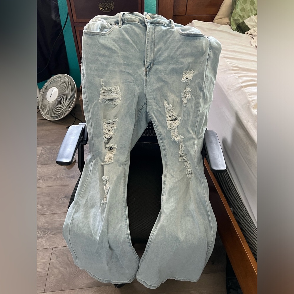 Ripped Flare Jeans